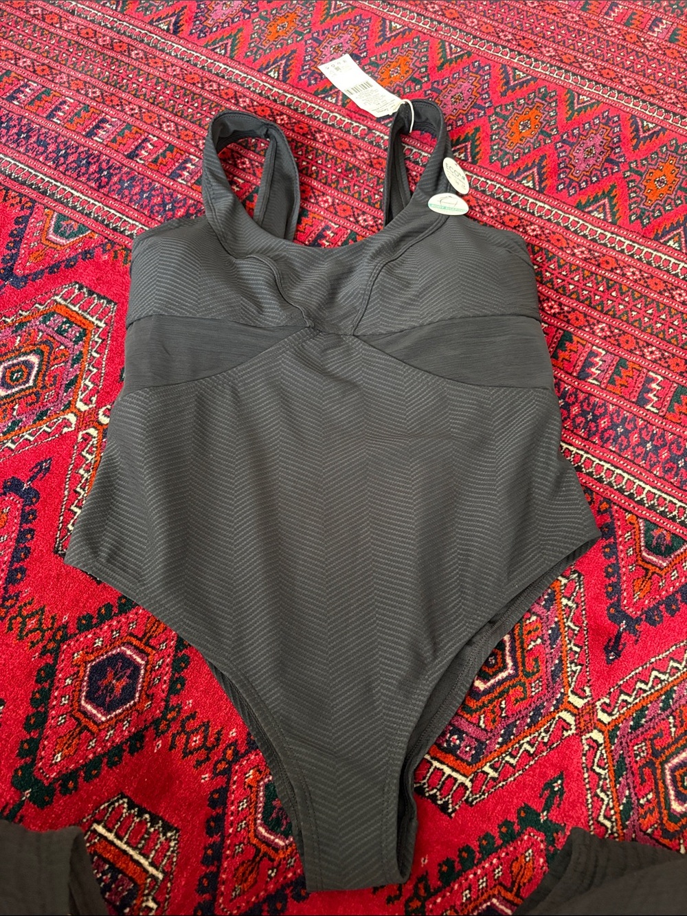Sleek Black One-Piece Swimsuit with Contour Bust